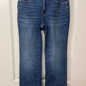 Madewell Straight Leg Denim Jeans in Deep Blue